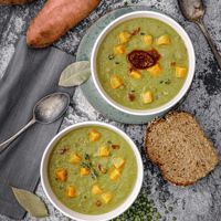 Smoky Split Pea and Sweet Potato Soup