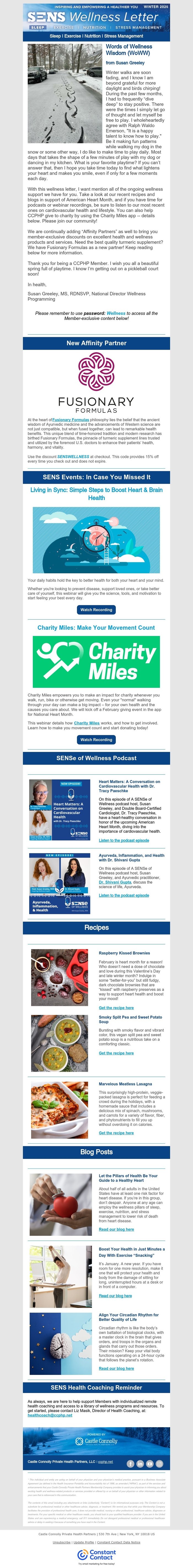 SENS Wellness newsletter Q1 - Winter 2025 members