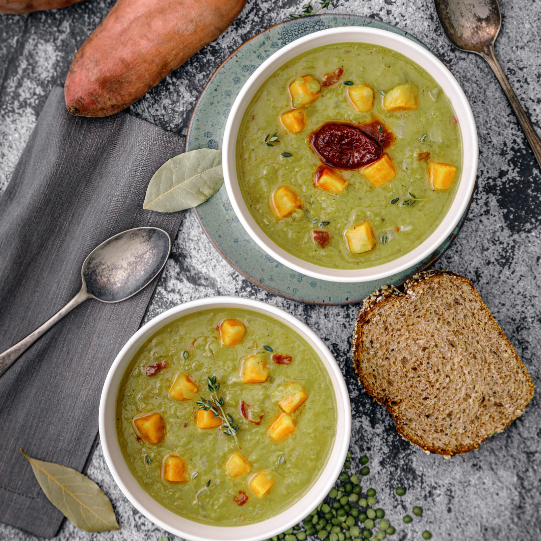 Smoky Split Pea and Sweet Potato Soup